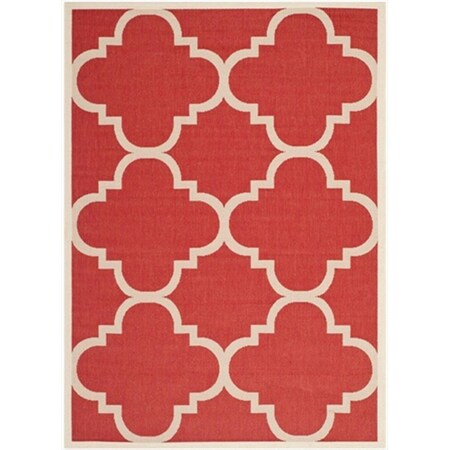 Safavieh 2 ft. -7 in. x 5 ft. Rectangle Indoor-Outdoor Courtyard- Red- Machine Made Rug CY6243-248-3